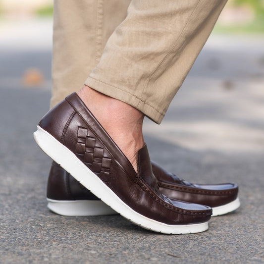 Turkiye-Made Designer Leather Shoes in Dark Brown Color
