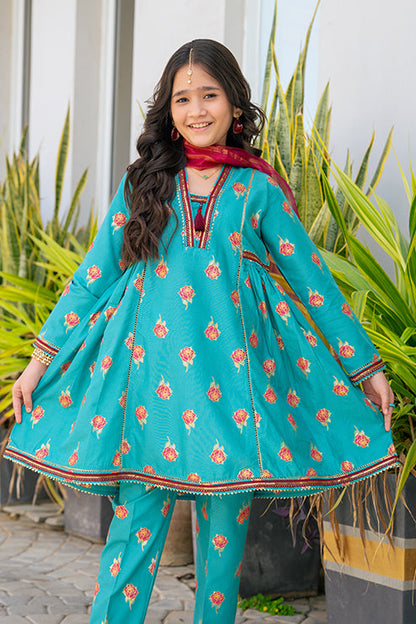 K-SFC-013, Table Print Motifs Shirt With Stright Trouser