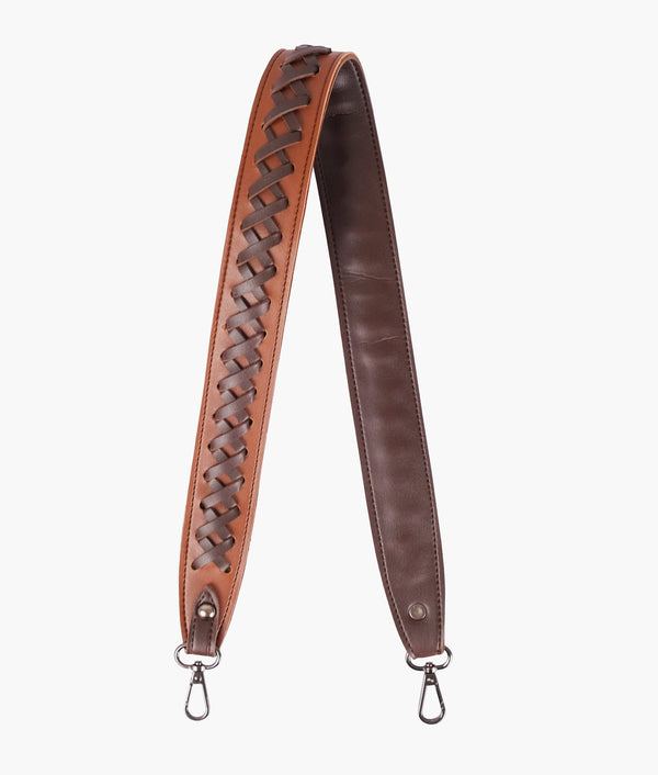 RTW Creation - Brown and dark brown zig-zag weave strap add-on