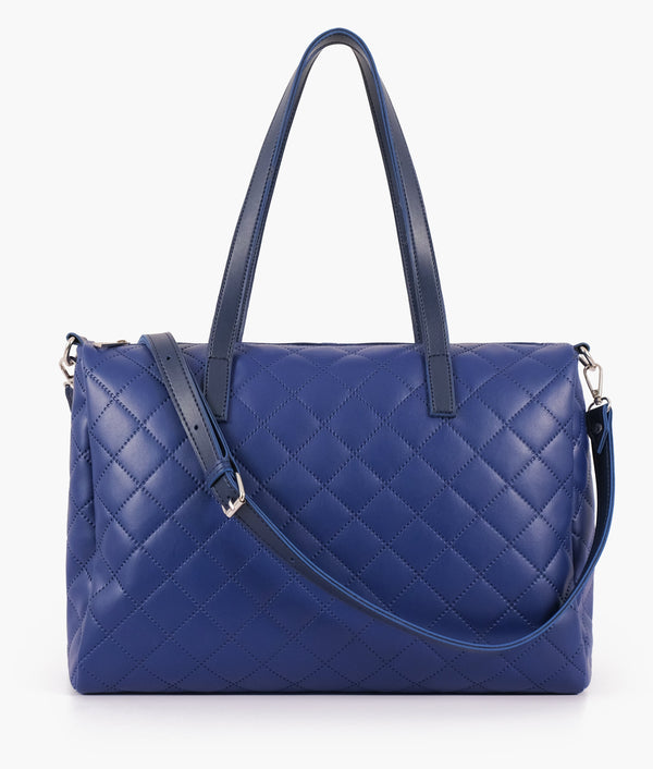 RTW Creation - Blue quilted carryall tote bag