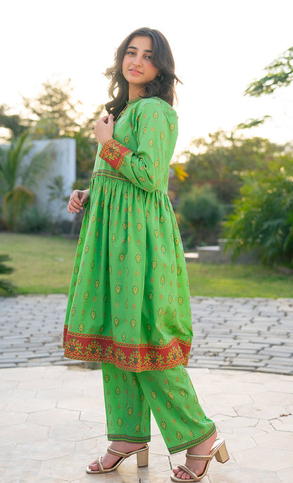 T-ALPRTW-058, Table Print Frock And Trouser