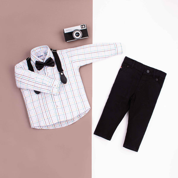 Baby Boy 4 Piece Set Multi Checked / Black Formal Set