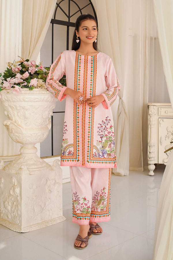 Ochre Clothing Girls Co-ords Swiss Lawn Digital Printed 2 Pc Suit