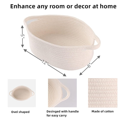Multi-Purpose Cotton Rope Organizer Storage Basket (Small)