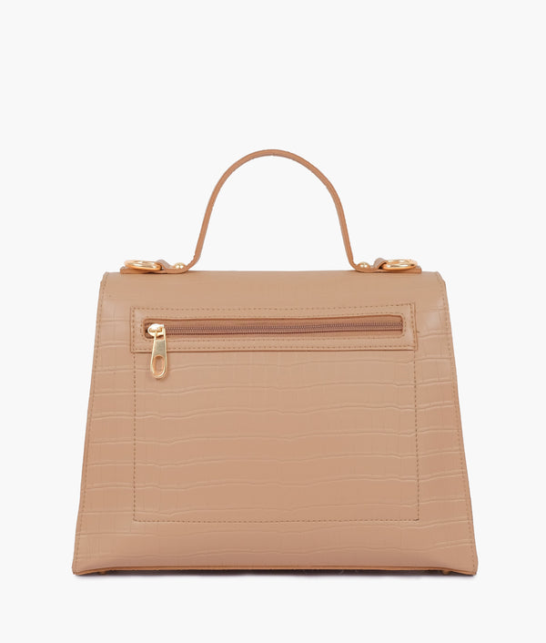 RTW Creation - Beige top-handle crocodile mini bag