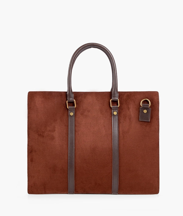 RTW Creation - Dark brown suede laptop bag