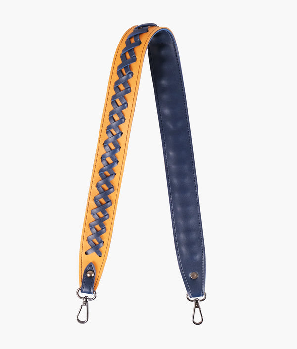 RTW Creation - Mustard and blue zig-zag weave strap add-on