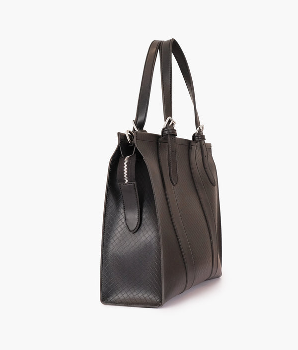 RTW Creation - Black weaved laptop bag with sleeve