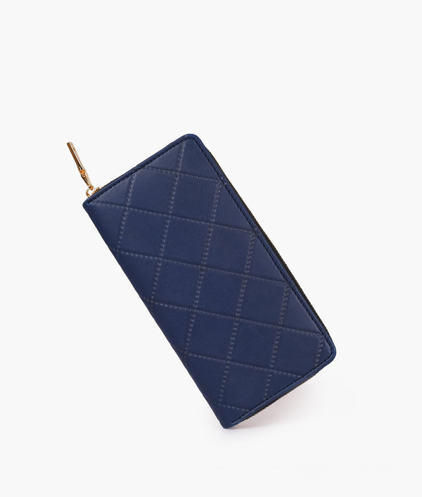 RTW Creation - Blue quilted pattern wallet