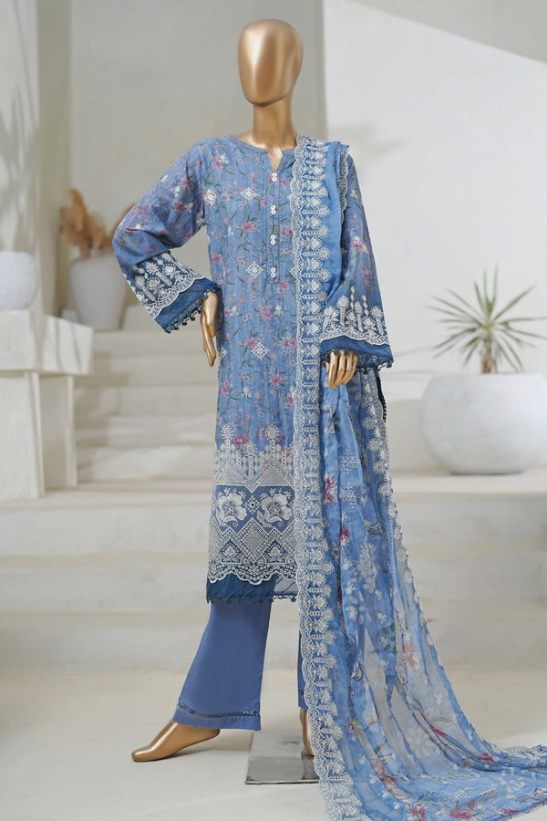 Sada Bahar Stitched 3 Piece Cutwork Chikankari Collection'2025-CKP-02-Blue