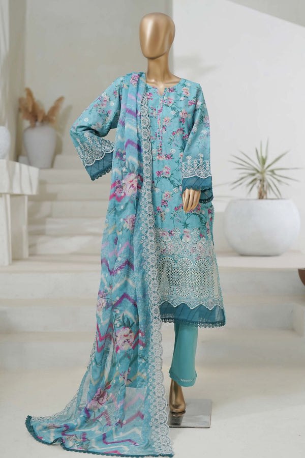 Sada Bahar Stitched 3 Piece Cutwork Chikankari Collection'2025-CKP-02-Ferozi