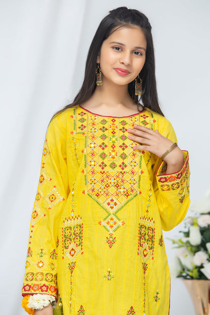 3PCS Jacquard Suit Shirt, Dupatta & Cotton Trouser SKU: EMB-037