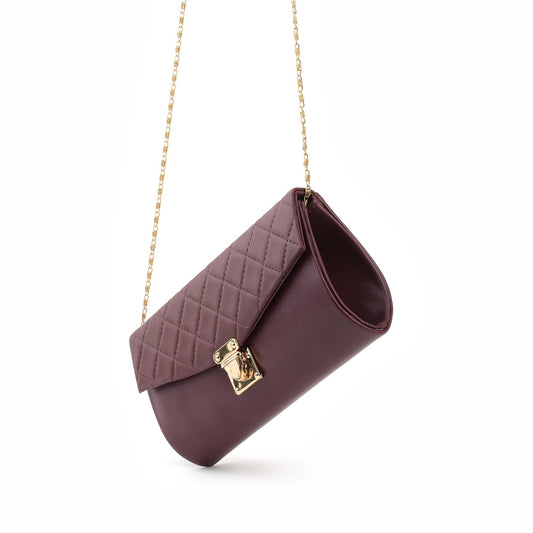 Buy Quilted Clutch - Maroon in Pakistan