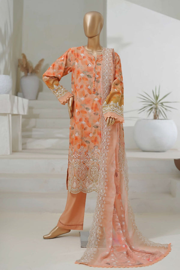 Sada Bahar Stitched 3 Piece Cutwork Chikankari Collection'2025-CKP-02-Rust