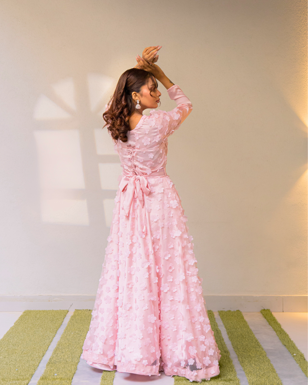 Pink Floral Bloom - A Bridgerton-Inspired Floral Gown - Made To Order