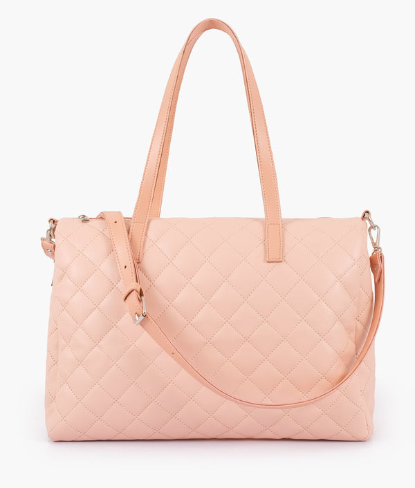 RTW Creation - Baby pink quilted carryall tote bag