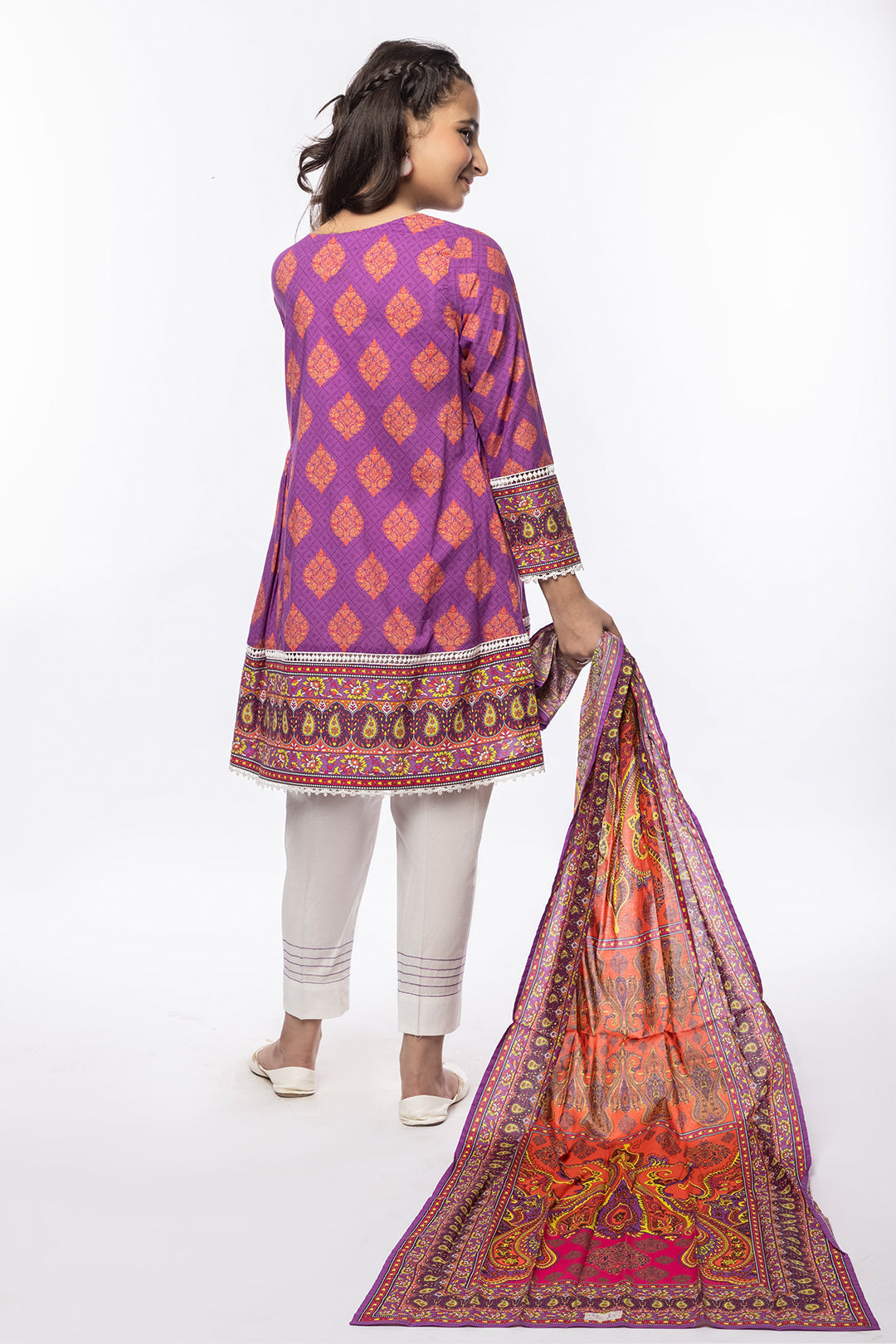 3PCS Digital Printed Lawn Shirt, Dupatta & Cotton Trouser SKU: SFRK-002