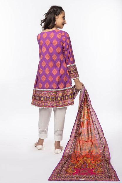 3PCS Digital Printed Lawn Shirt, Dupatta & Cotton Trouser SKU: SFRK-002
