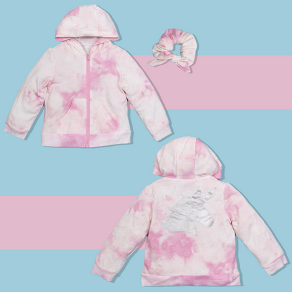 Young Hearts 2 Piece Pink Tie & Dye Hoodie