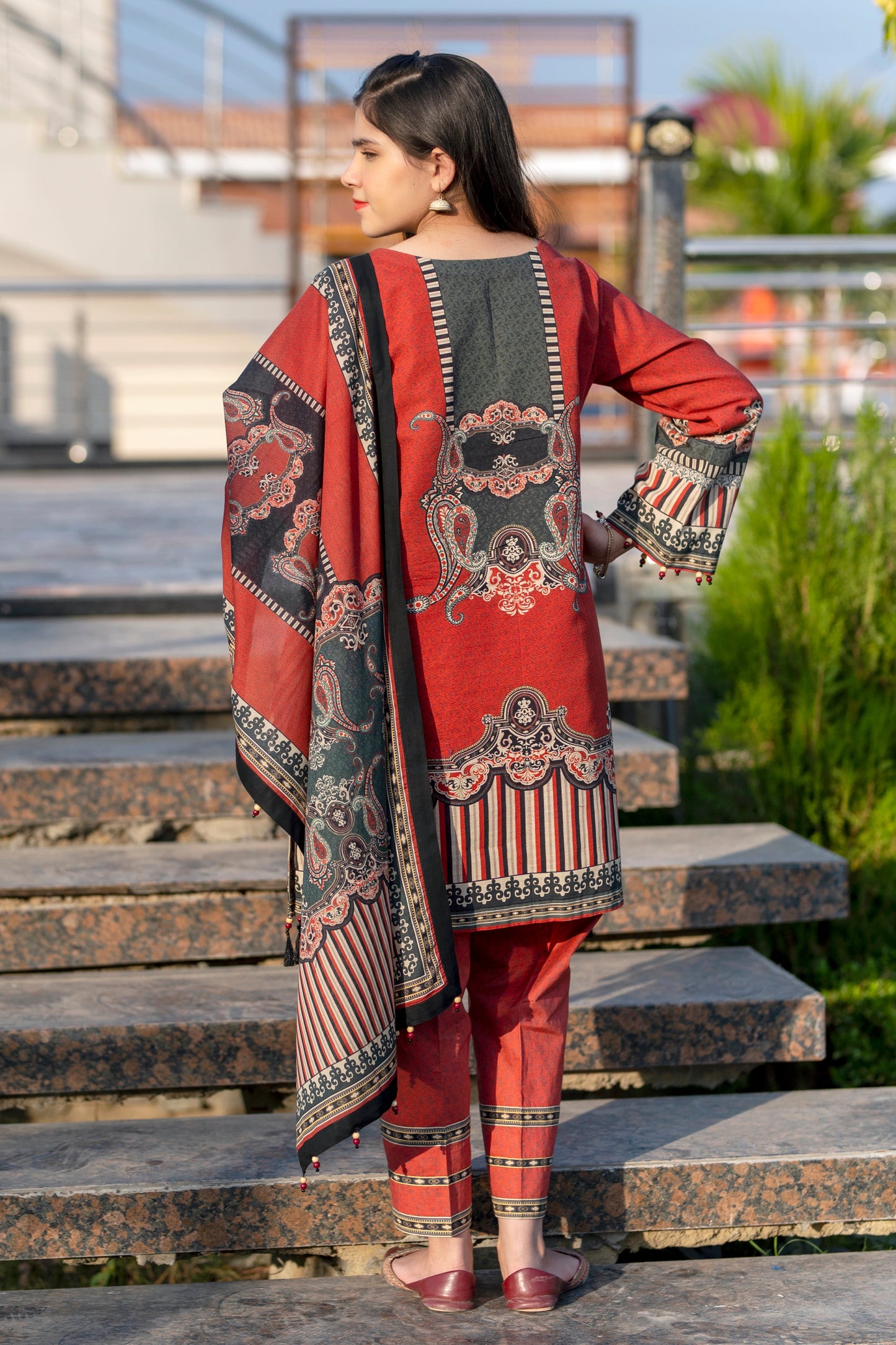 Girls Digital Printed Khaddar 3 Piece