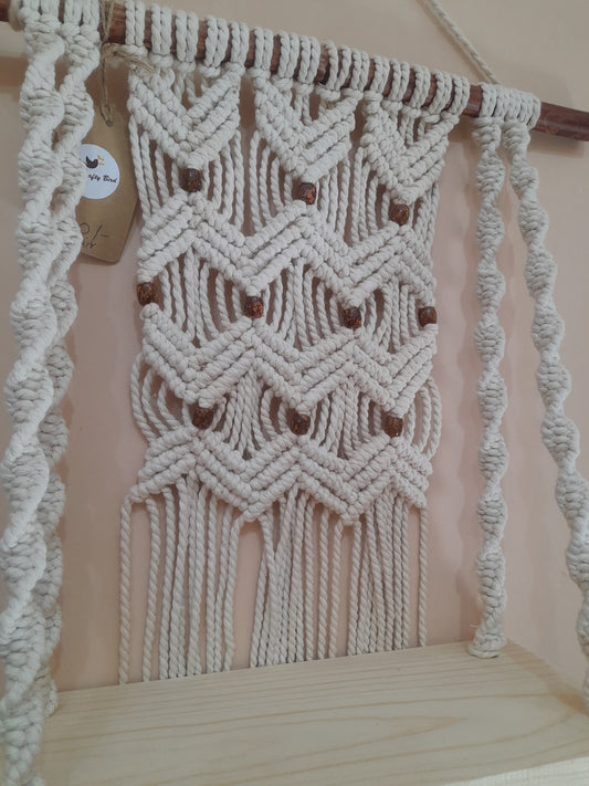 Macrame hanging shelf