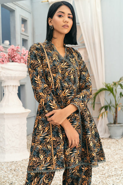 2pc Printed Prime Cotton Angrakha Frock Suit TG-001