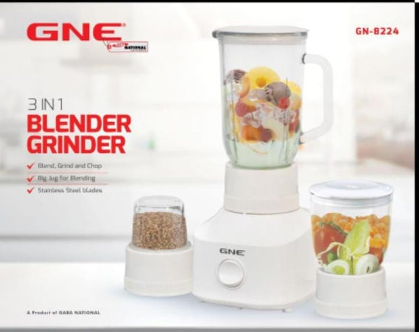 Gaba National 3 in 1  Blender & Grinder (GN-8224)