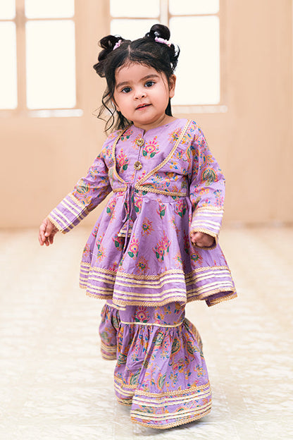 Lavender Printed Festive 2 pcs Dress, SKU: MGCFC-007