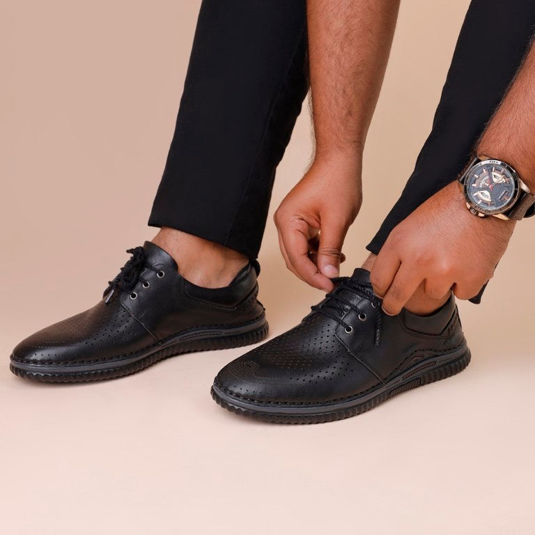 Turkish-made Real Leather Brogues in Black