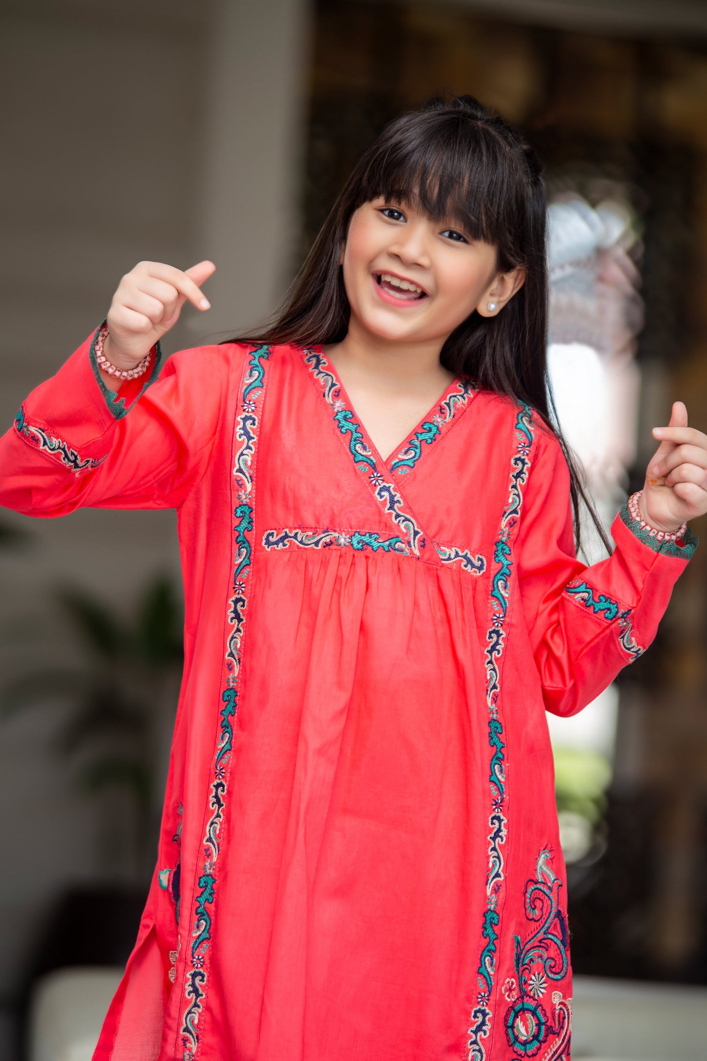 2 PCS-050, Red Cotton Lawn 2 pcs Dress with Embroidery