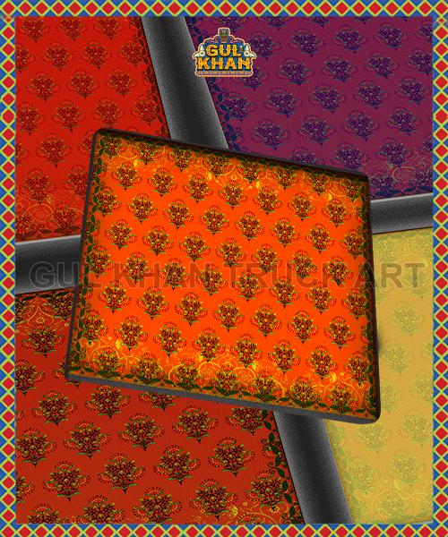 Red Motif Printed Coaster Design