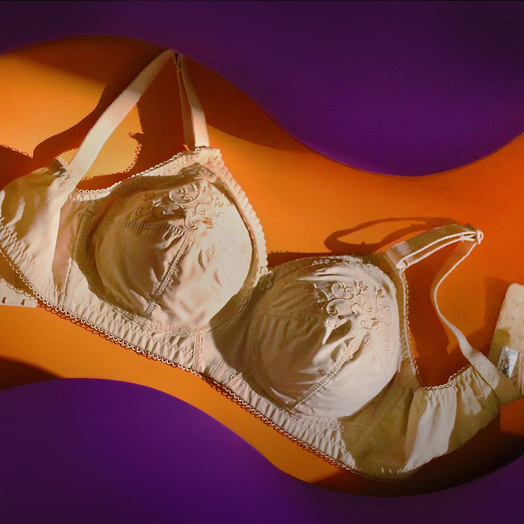 DORIA Cotton, Cotton Embroidered Unpadded Control Bra, SKIN