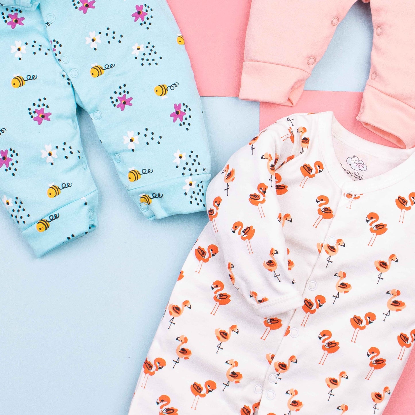Baby Girl 3Pk Sleepsuits Swan Print