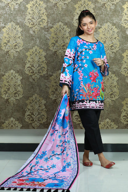 PRSDT-088 Digital Printed Lawn Shirt, Dupatta & Cotton Trouser