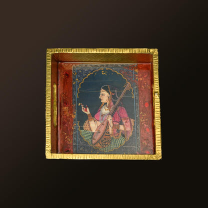 METAL RESIN TRAY GOLDEN