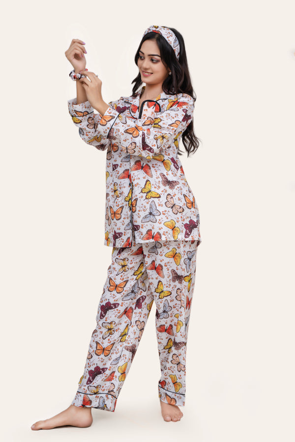Valerie Summer Collection Breathable Cotton Finish Very Comfy & Soft 5pcs Pajama Set-ARJ-PCTN02