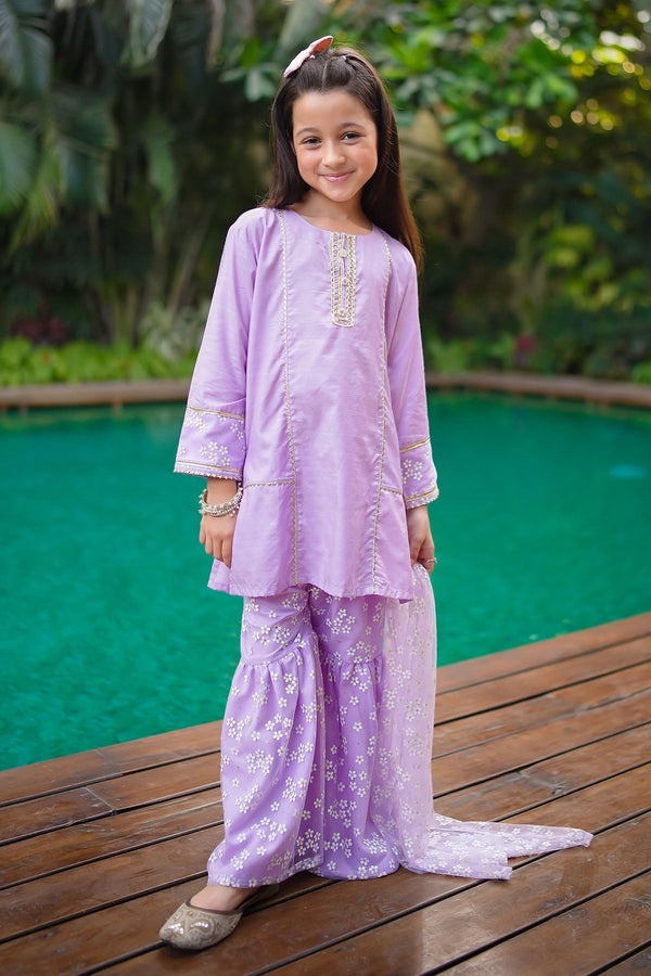 Ochre Clothing Toddlers Eastern Cotton Silk Embellished 3 Pc Suit