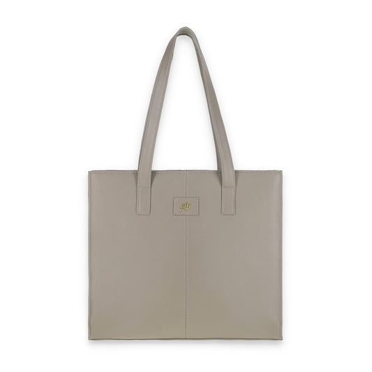 Everyday Women's Leather Zipper Tote Bag- Grey