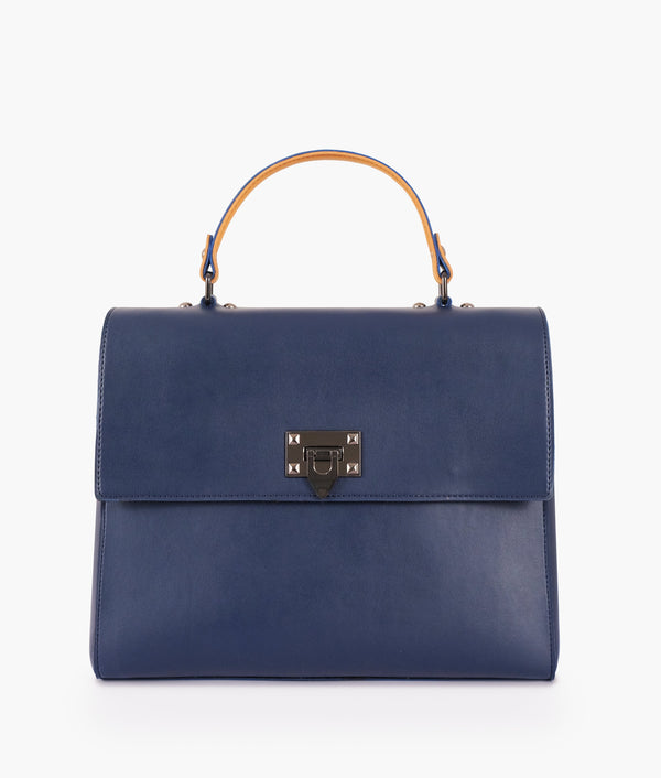 RTW Creation - Blue flap-over top-handle bag