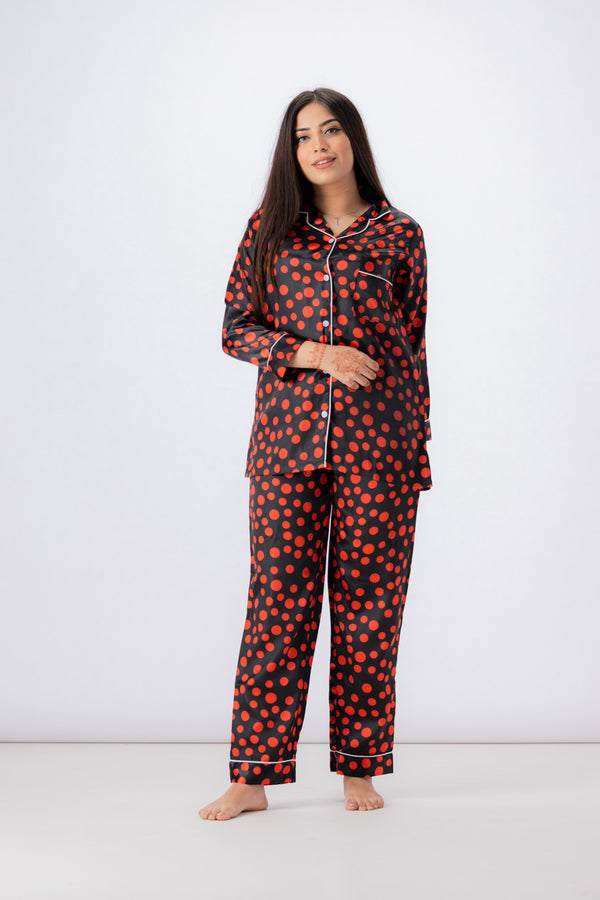 Valerie Women Black PJ Set 2pc-VL-GLOSSY-02