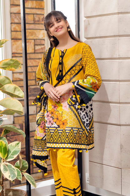 Girls Digital Printed Khaddar 3 Piece SKU: KHW-0006
