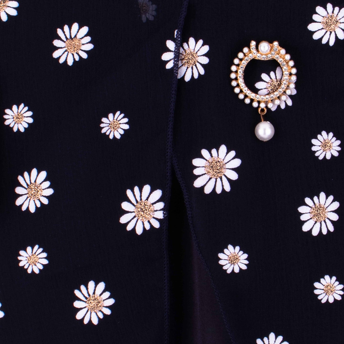 Baby Girl Chiffon Navy Blue Sun Flower Top