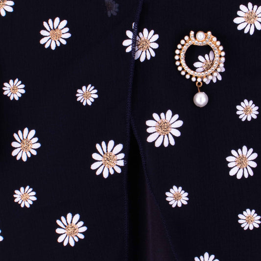 Baby Girl Chiffon Navy Blue Sun Flower Top