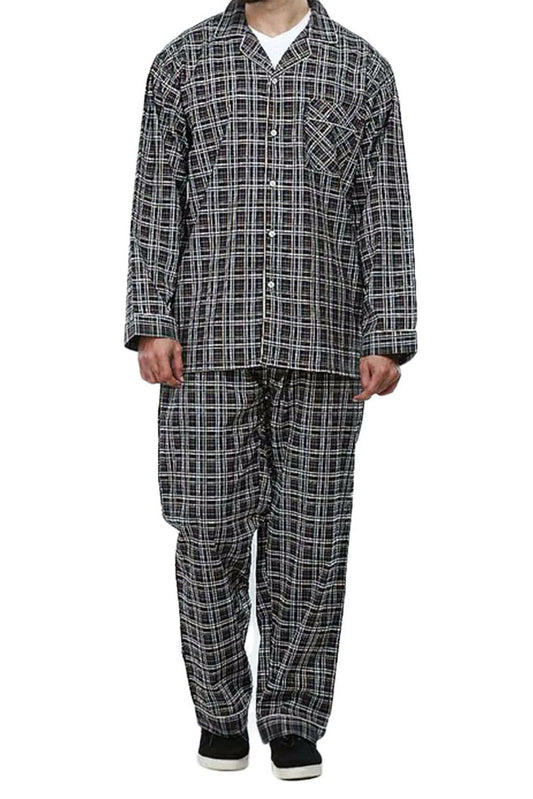 Valerie Men's Pajama Set / Pajamas / Pajamas / PJs, Woven, Check-VL-CHPJ-01-BLK