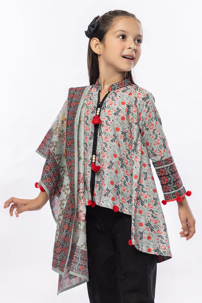 3PCS Digital Printed Lawn Shirt, Dupatta & Cotton Trouser SKU: SFRK-007