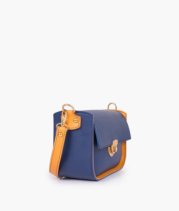 RTW Creation - Blue saddle bag with twist lock