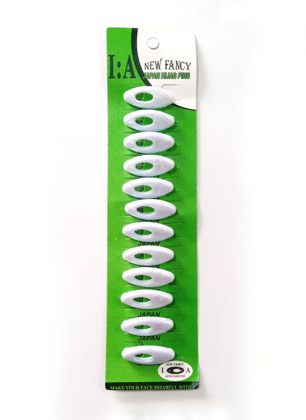 Hijab Ul Hareem SCARF PIN JAPAN Pack Of 12 White