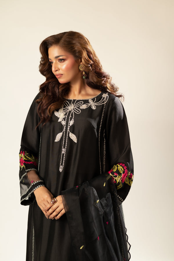 Lux Edit By Zaaviay Stitched Midnight Garden (Three Piece)