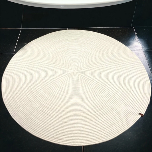 Cotton Rope Round Rug  Minimalist Area Rug for Living Room, Bedroom, or Office - 35inches