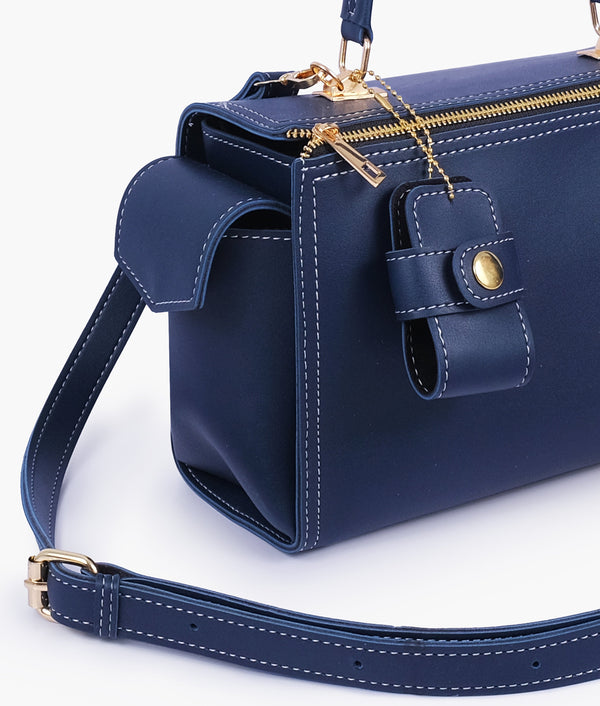 RTW Creation - Blue bowling bag with top-handle
